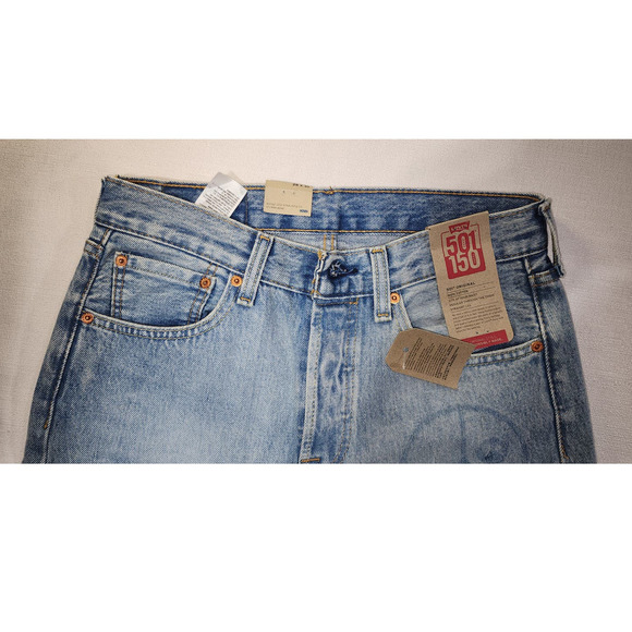 Levi's 501 original W28xL30 sit at waist with peace signs men-button fly - Picture 5 of 6